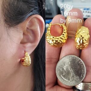 REAL 18k gold Elegant Gold Hoop Earrings